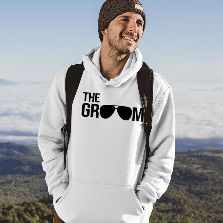 Mens The Groom Bachelor Party Cool Sunglasses White Hoodie Lifestyle
