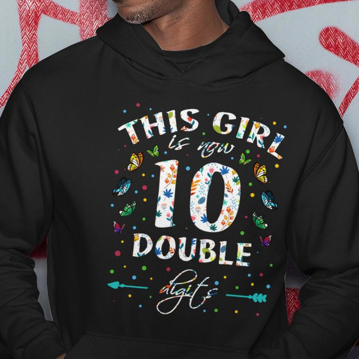 10Th Birthday Funny Gift This Girl Is Now 10 Double Digits Gift Hoodie Unique Gifts
