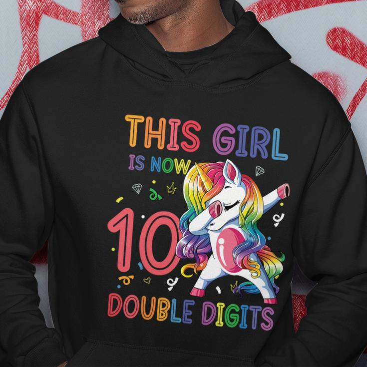 10Th Birthday Gift Girls This Girl Is Now 10 Double Digits Funny Gift Hoodie Unique Gifts
