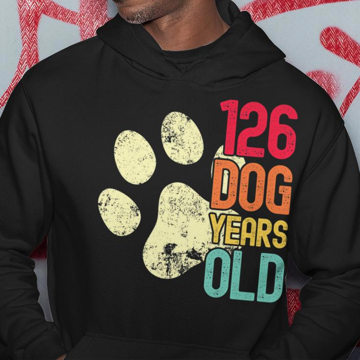 126 Dog Years Old Funny Dog Lovers 18Th Birthday Hoodie Funny Gifts