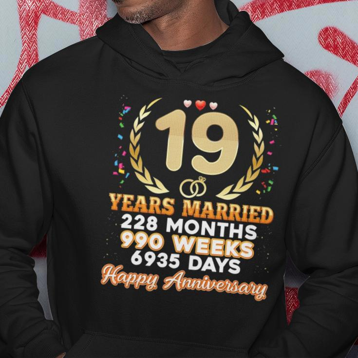 19 Years Married Happy 19Th Wedding Anniversary Couple Ring Hoodie Unique Gifts