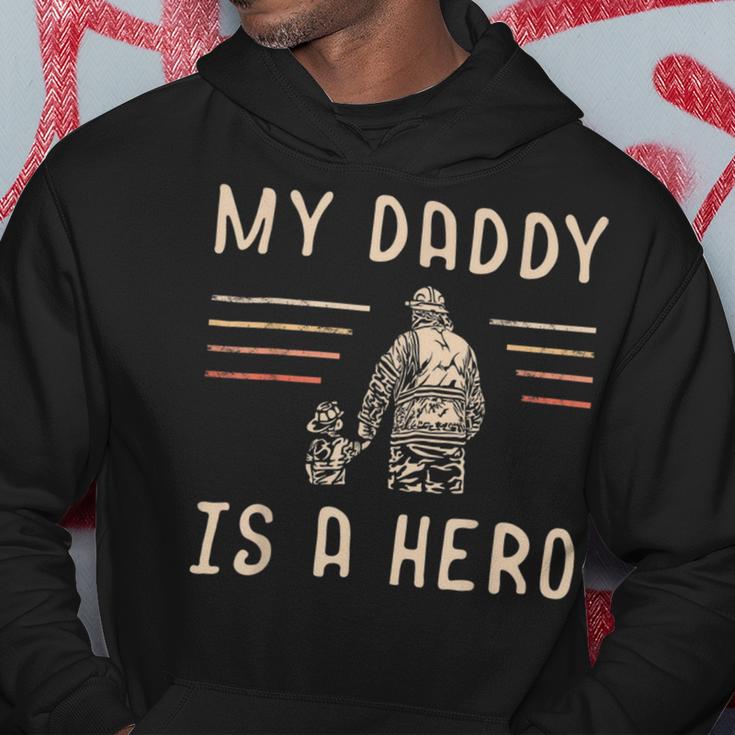 Firefighter Usa Flag My Daddy Is A Hero Firefighting Firefighter Dad V2 Hoodie