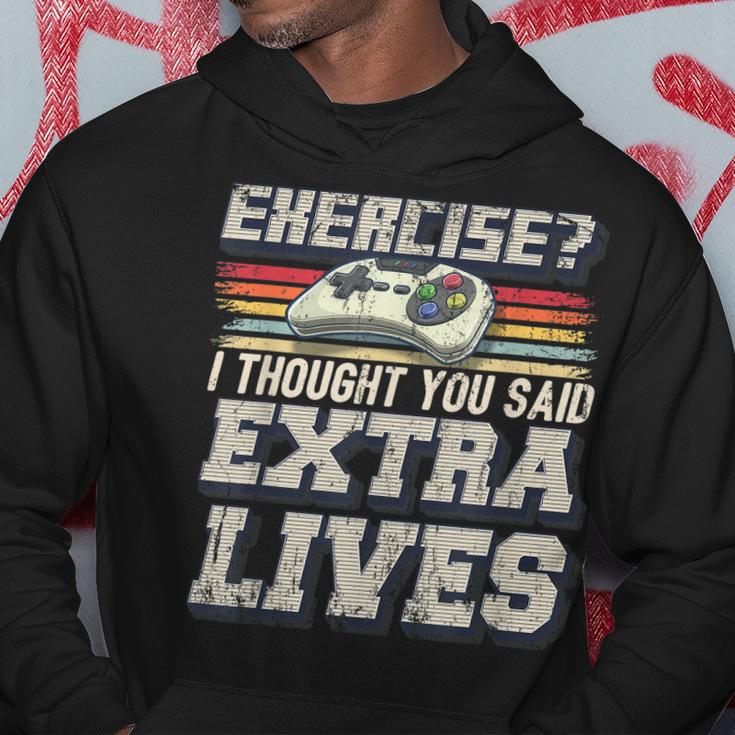 Extra Lives Funny Video Game Controller Retro Gamer Boys  V10 Hoodie