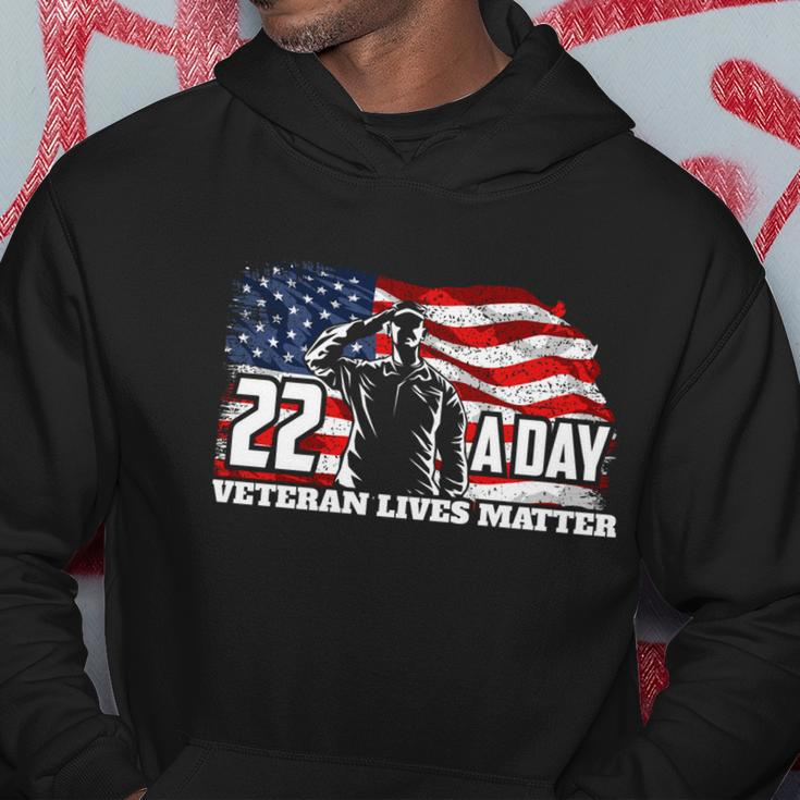 22 Per Day Veteran Lives Matter Suicide Awareness Usa Flag Men Hoodie Personalized Gifts