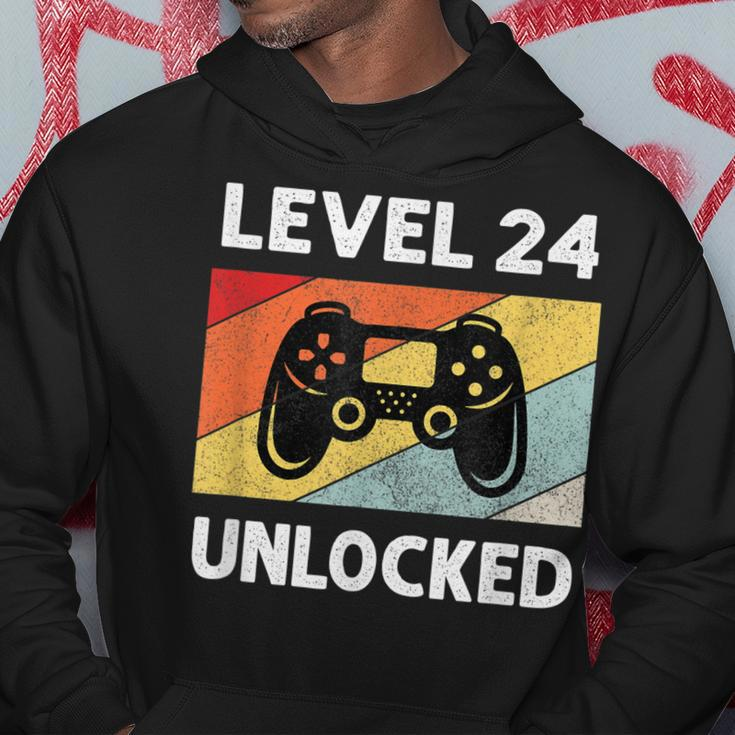 24Th Birthday 24 Year Old Level Unlocked Hoodie Funny Gifts