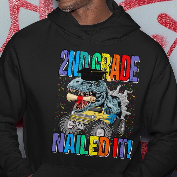 2Nd Grade Nailed It Monster Truck Dinosaur Funny Gift Hoodie Unique Gifts