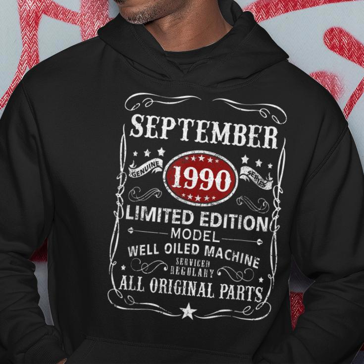 32 Years Old Gifts 32Nd Birthday Decoration September 1990 Men Hoodie Graphic Print Hooded Sweatshirt Personalized Gifts