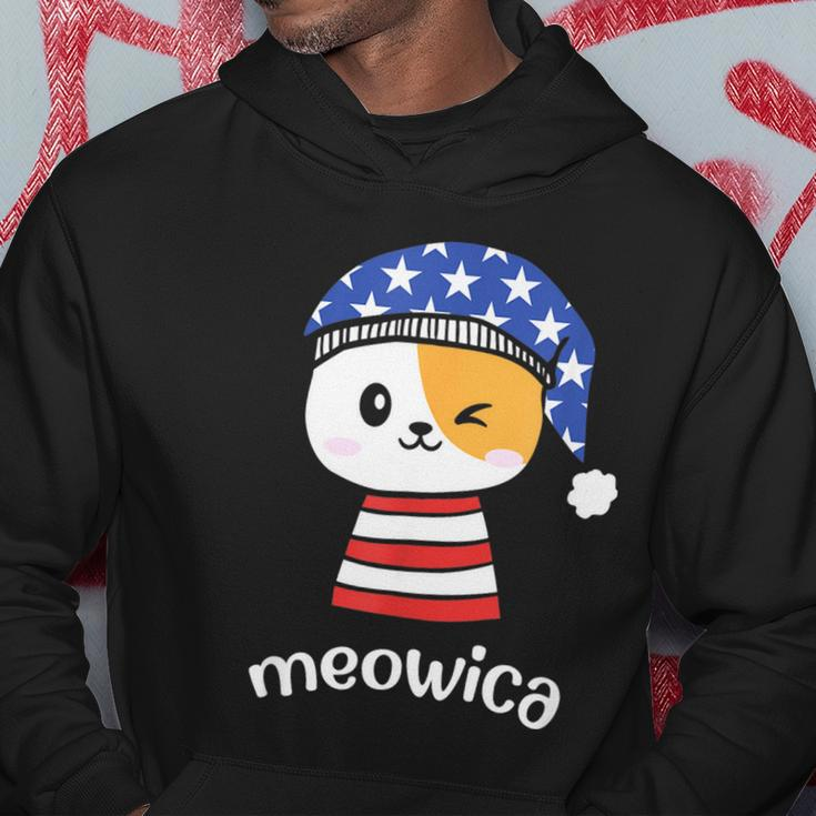 4Th Of July Cat Meowica Independence Day Patriot Usa Flag Hoodie Unique Gifts