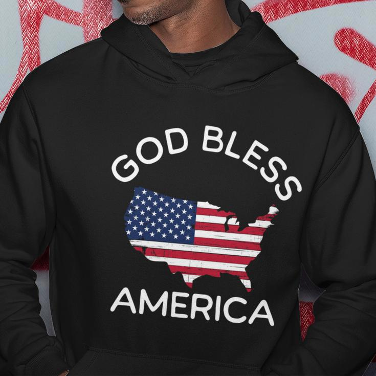 4Th Of July God Bless America Map Flag Patriotic Religious Gift Hoodie Unique Gifts