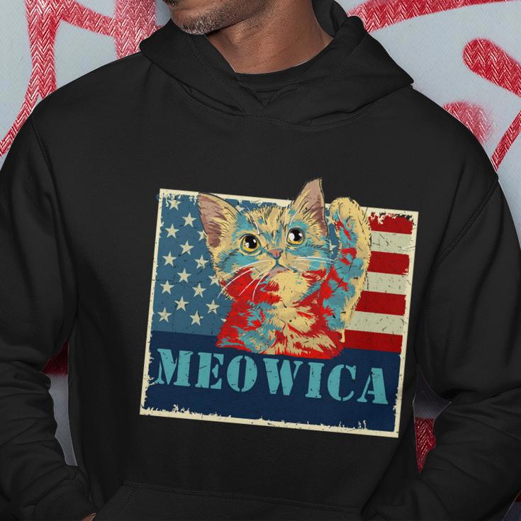 4Th Of July Meowica Cat Us Flag Cat Lover Hoodie Unique Gifts