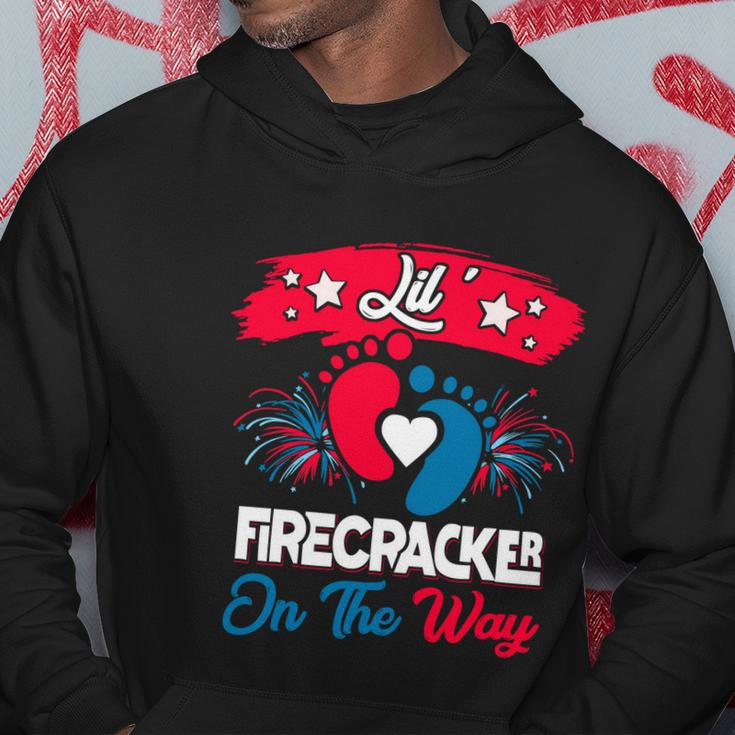 4Th Of July Pregnancy Patriotic Lil Firecracker On The Way Gift Hoodie Unique Gifts