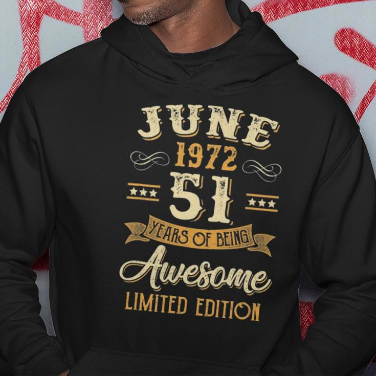 51 Years Awesome Vintage June 1972 51St Birthday Hoodie Unique Gifts