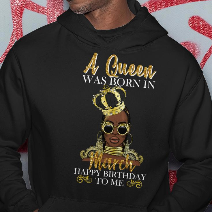 A Queen Was Born In March Happy Birthday Graphic Design Printed Casual Daily Basic Hoodie Personalized Gifts