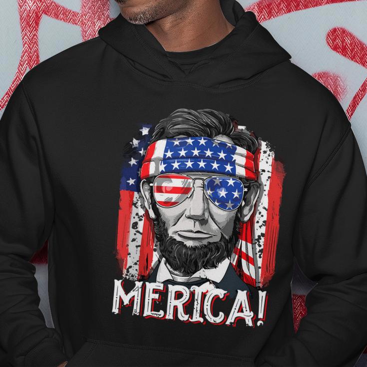 Abraham Lincoln 4Th Of July Merica Men Women American Flag Hoodie Unique Gifts