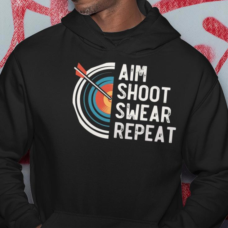 Aim Shoot Swear Repeat &8211 Archery Hoodie Unique Gifts