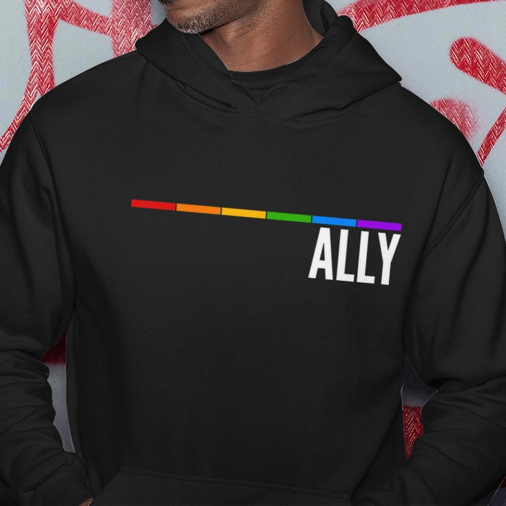 Ally Lgbt Support Rainbow Thin Line V2 Hoodie Unique Gifts