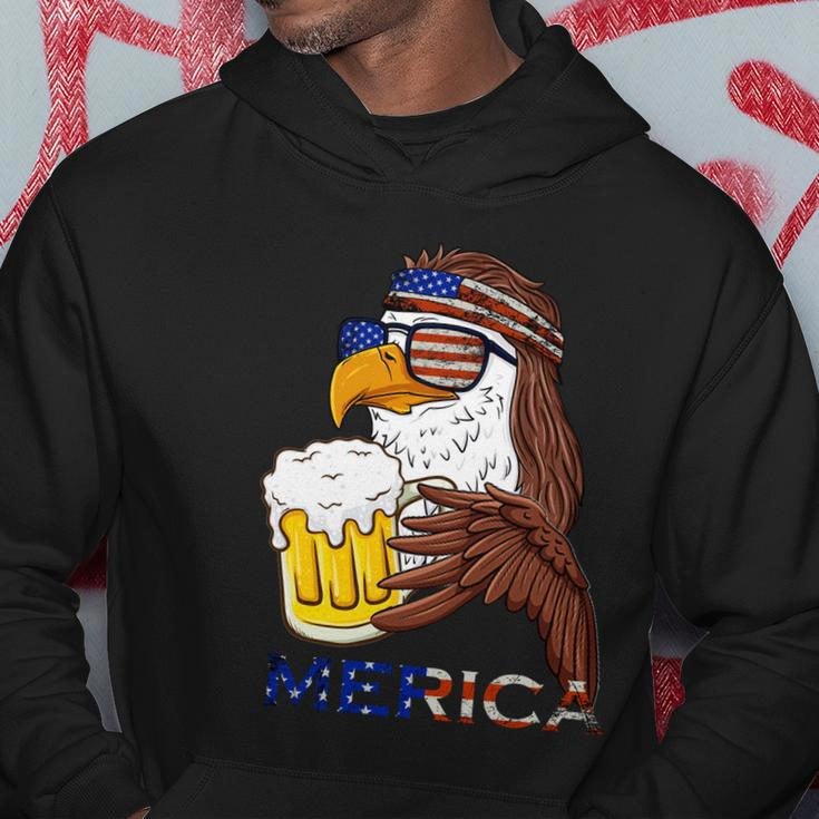 American Bald Eagle Mullet Graffiti 4Th Of July Patriotic Gift Hoodie Unique Gifts