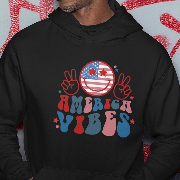 American Vibes Usa Flag 4Th Of July Retro Hoodie Unique Gifts