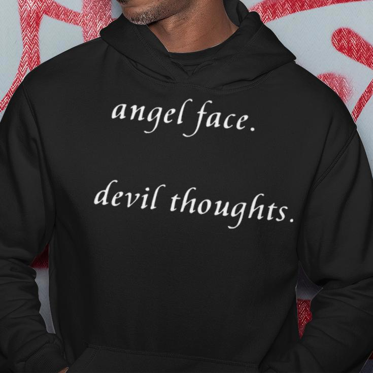 Angel Face Devil Thoughts Hoodie Funny Gifts