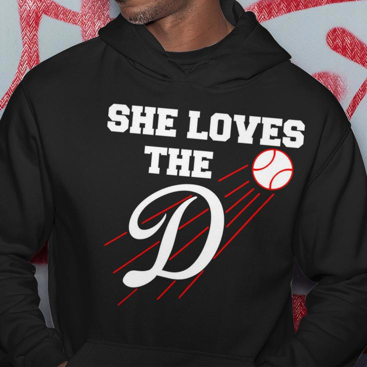 Baseball She Loves The D Los Angeles V2 Hoodie Unique Gifts