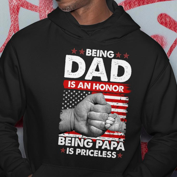 Being Dad Is An Honor Being Papa Is Priceless Usa American Flag Hoodie Unique Gifts