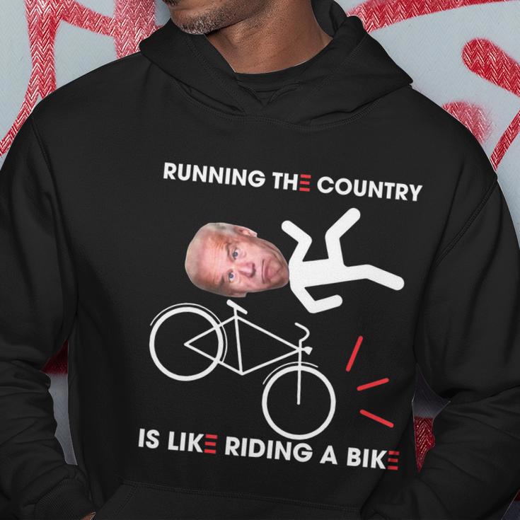 Biden Bike Bicycle Running The Country Is Like Riding A Bike V16 Hoodie Unique Gifts