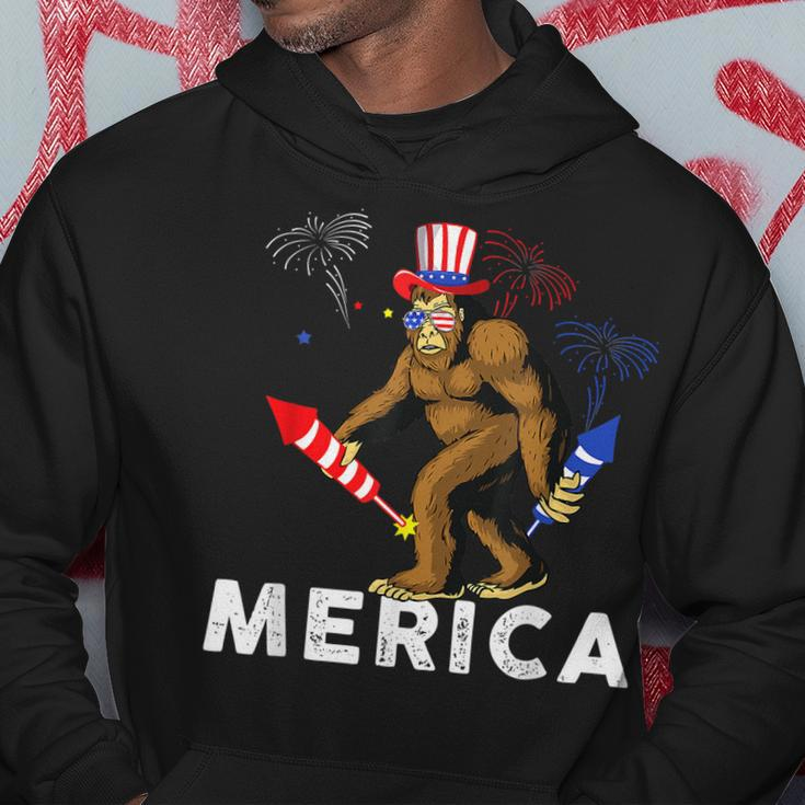 Bigfoot Fireworks Merica 4Th Of July Sasquatch Mens Hoodie Funny Gifts