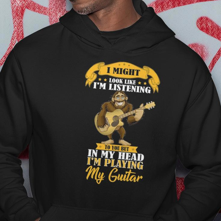 Bigfoot Playing Acoustic Guitar Musical Sasquatch Bigfoot Hoodie Unique Gifts