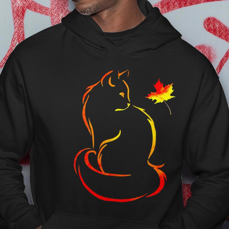 Cat Leaf Fall Hello Autumn For Cute Kitten Men Hoodie Personalized Gifts