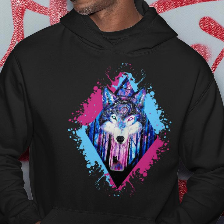 Colorful Wolf Painting Wolves Lover Hoodie Unique Gifts