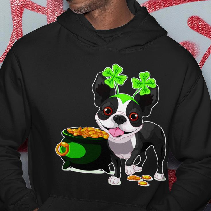 Cute Boston Terrier Shamrock St Patricks Day Hoodie Unique Gifts