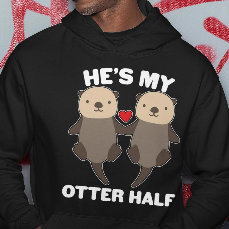 Cute Hes My Otter Half Matching Couples Shirts Men Hoodie Personalized Gifts