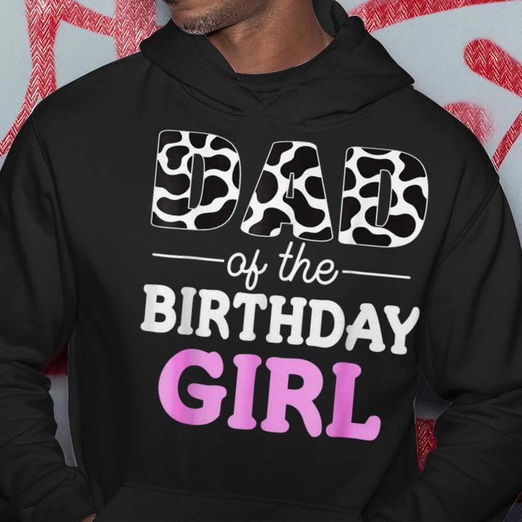 Dad Of The Birthday Girl Farm Cow Daddy Papa Hoodie Funny Gifts