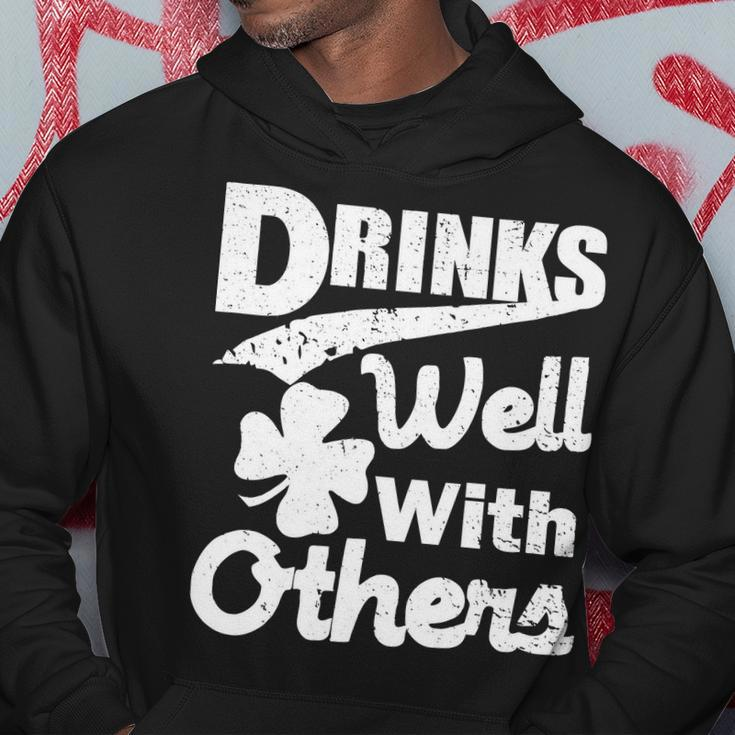 Drinks Well With Others St Patricks Day Hoodie Unique Gifts