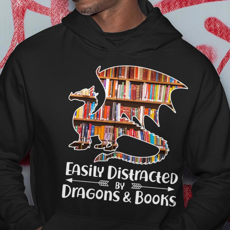 Easily Distracted By Dragons And Books V2 Hoodie Unique Gifts
