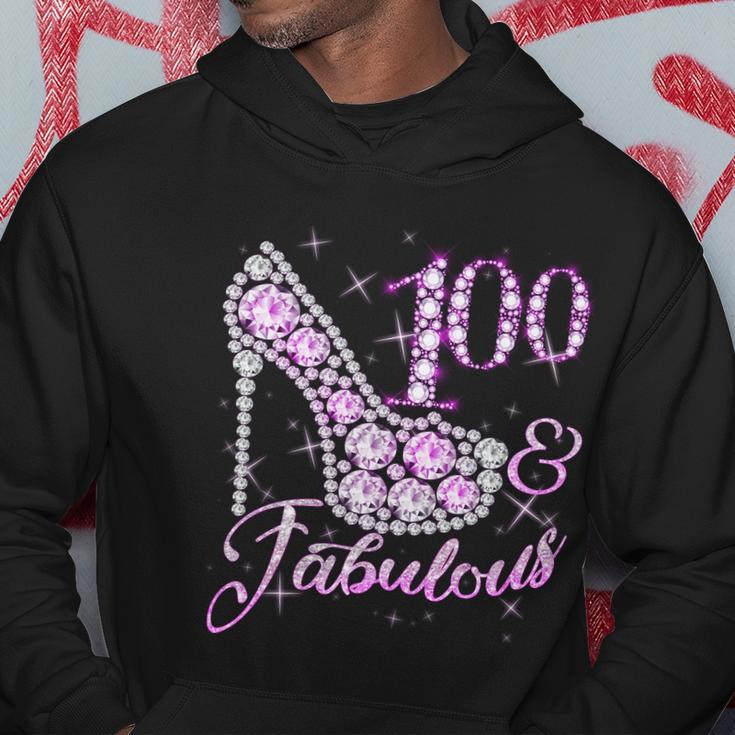 Fabulous & 100 Sparkly Shiny Heel 100Th Birthday Tshirt Hoodie Unique Gifts