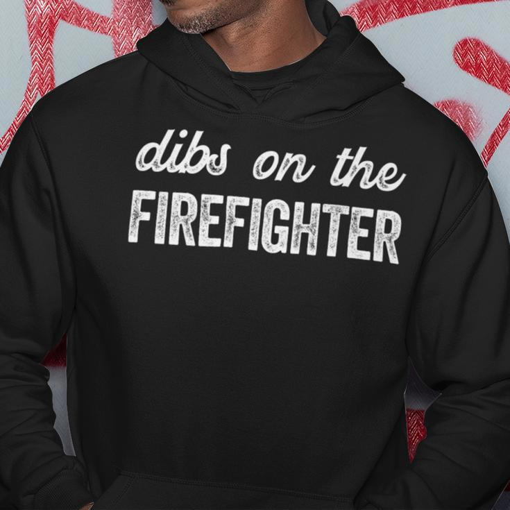 Firefighter Funny Firefighter Wife Dibs On The Firefighter Hoodie Funny Gifts