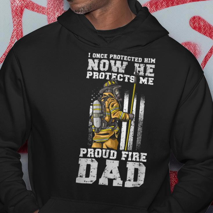 Firefighter Proud Fire Dad Firefighter Dad Of A Fireman Father V2 Hoodie Funny Gifts