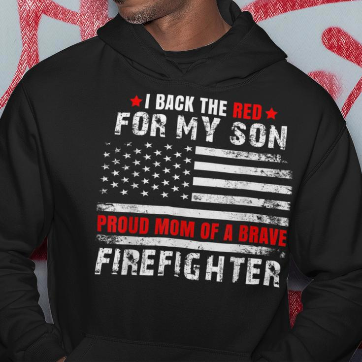 Firefighter Proud Mom Of Firefighter Son I Back The Red For My Son V2 Hoodie Funny Gifts