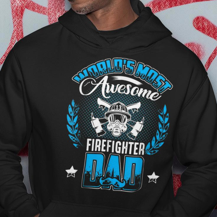 Firefighter Proud Worlds Awesome Firefighter Dad Cool Dad Fathers Day V2 Hoodie Funny Gifts