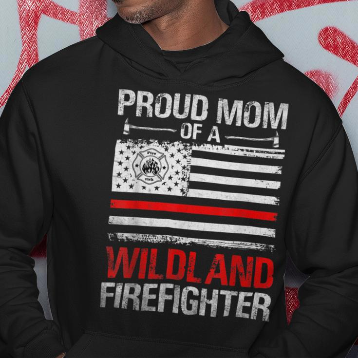 Firefighter Red Line Flag Proud Mom Of A Wildland Firefighter Hoodie Funny Gifts