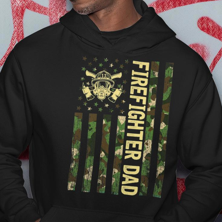 Firefighter Retro Camouflage Usa Flag Firefighter Dad Fathers Day V2 Hoodie Funny Gifts