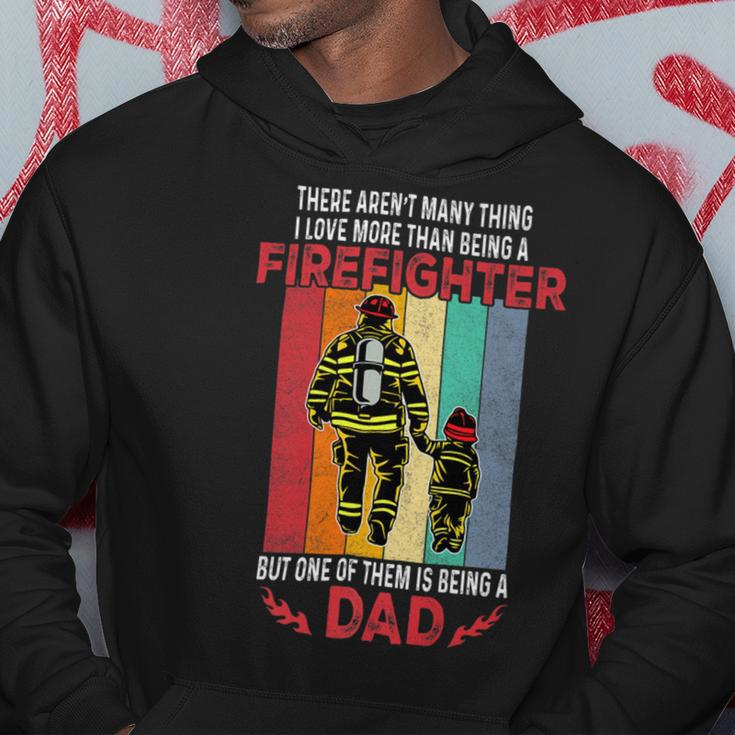 Firefighter Retro Vintage Father And Son Firefighter Dad Fathers Day Hoodie Funny Gifts