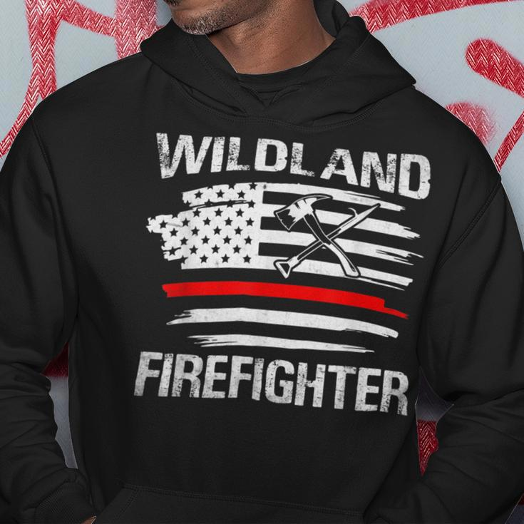 Firefighter Thin Red Line Wildland Firefighter American Flag Axe Fire V3 Hoodie Funny Gifts