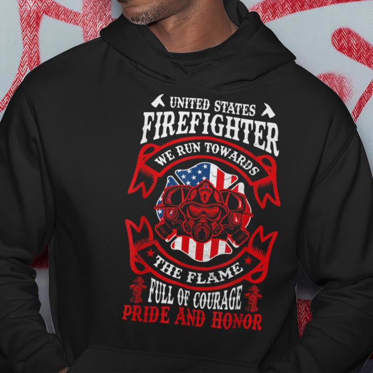 Firefighter United States Firefighter We Run Towards The Flames Firemen _ V3 Hoodie Funny Gifts