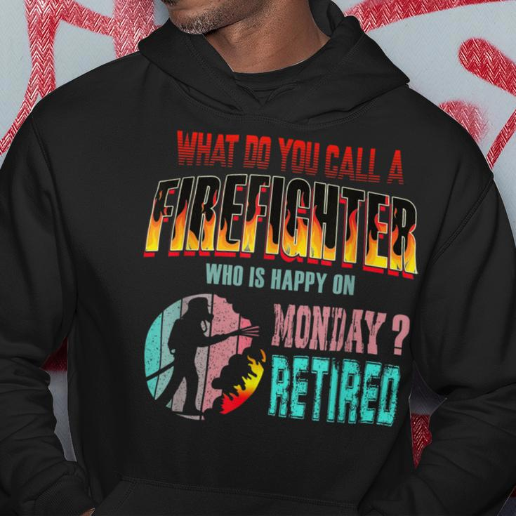 Firefighter Vintage Happy Retired Firefighter Funny Retirement Family V2 Hoodie Funny Gifts