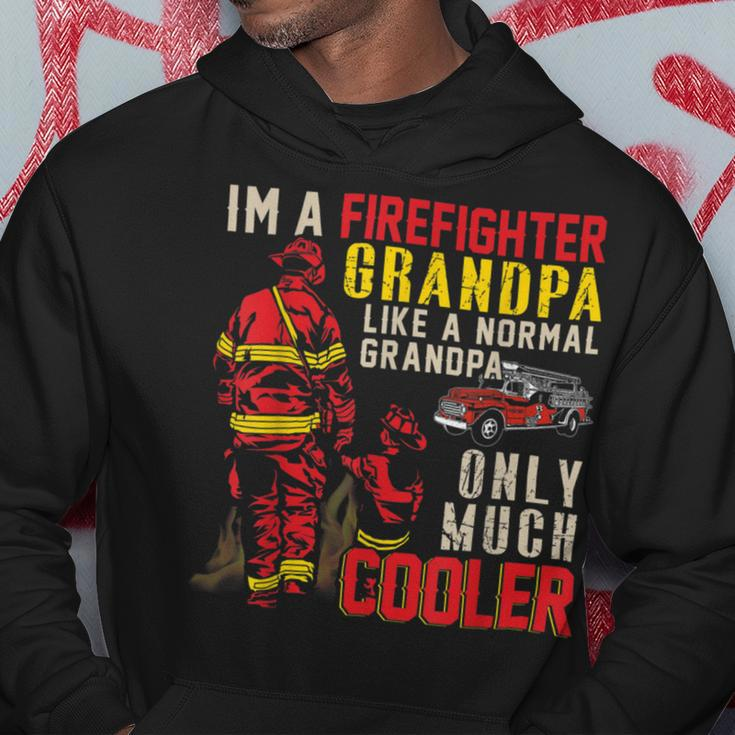 Firefighter Vintage Im A Firefighter Grandpa Definition Much Cooler Hoodie Funny Gifts