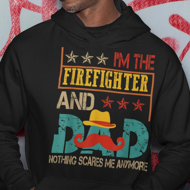 Firefighter Vintage Im The Firefighter And Dad Funny Dad Mustache Lover Hoodie Funny Gifts