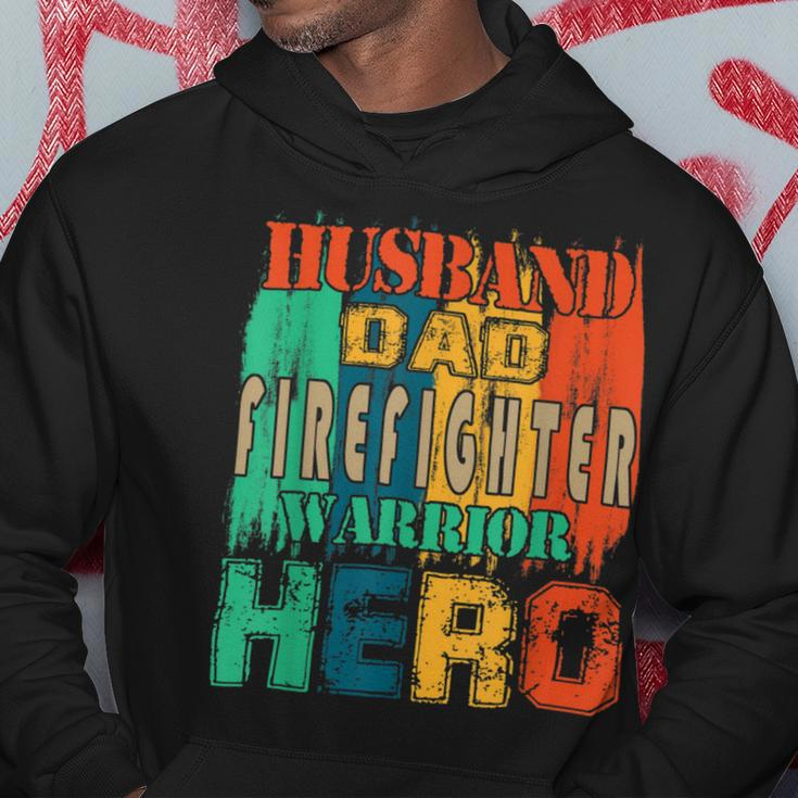 Firefighter Vintage Retro Husband Dad Firefighter Hero Matching Family V3 Hoodie Funny Gifts