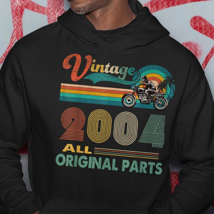 Funny 18Th Birthday Gifts Vintage Retro Motorcycle Born 2004 Hoodie Funny Gifts